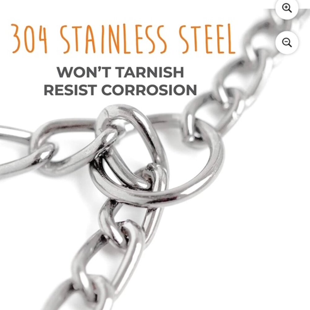 Mighty Paw Slip Collar. Stainless Steel Choke Collar. Strong, Durable, Weather P